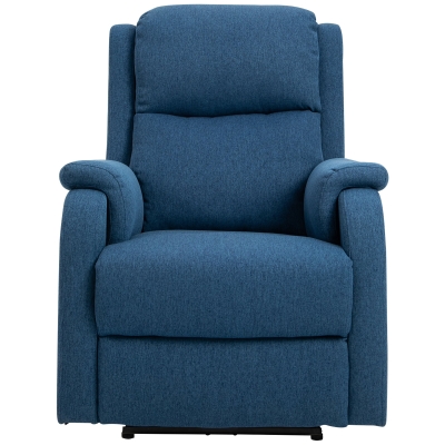 Homcom Fotoliu Relax Electric cu Spatar Reclinabil Suport pentru picioare si Intrare USB Albastru