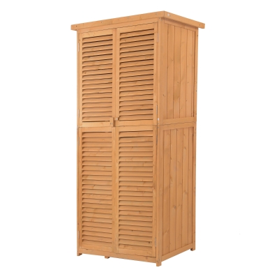 Outsunny Dulap Pentru Obiecte de Extern din Lemn 87 x 46.5 x 160 cm