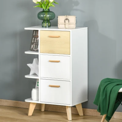 Dulapior Multifunctional cu 3 Rafturi 60x40x100cm Lemn Alb