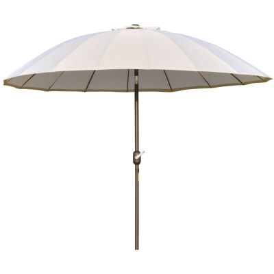 Outsunny Umbrela de Gradina sau Terasa cu manivela Ф255cm Reglabila, Crem Alb