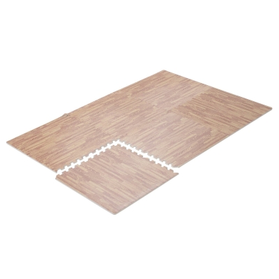 HomCom Covoras Puzzle de Incastrat 16 piese de 60CM x 60 CM in Spuma EVA Aspect Lemn