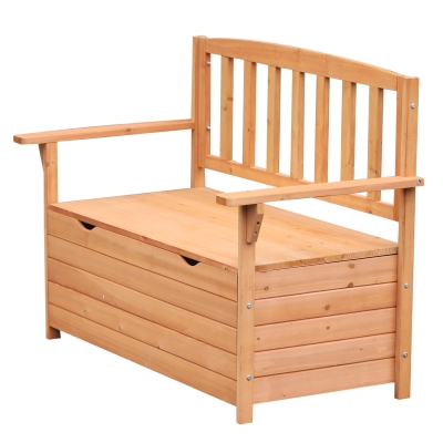 Outsunny Bancuta de Gradina 2 Locuri cu Compartiment Recipient in Lemn, 112x58x84 cm