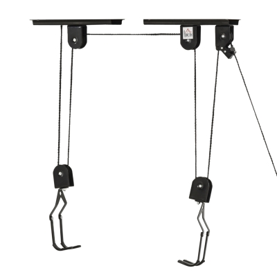 HOMCOM Palan pentru Bicicleta Sistem cu Scripete, Carlige, Sarcina max. 20kg, din Otel PP