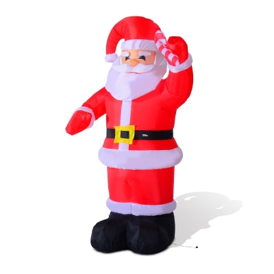 HomCom Moș Crăciun Gonflabil Decorațiune de Crăciun pentru Intern și Extern cu 8 becuri LED 160x90x240cm