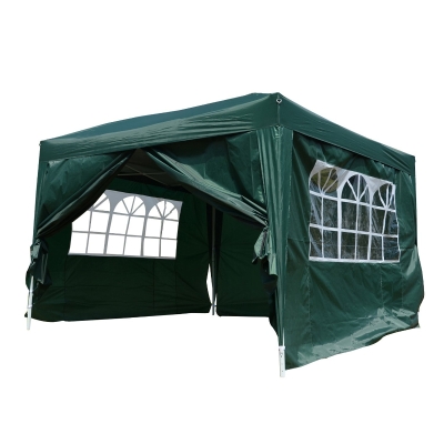 Outsunny Foisor Impermeabil cu Paneluri Laterale Pliabile 3x3m, Verde