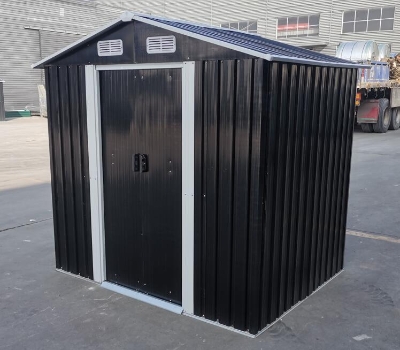 Outsunny Magazie de Gradina 2x1,5x1,9m din Otel Galvanizat, Usa Culisanta Dubla si 4 prize de aer