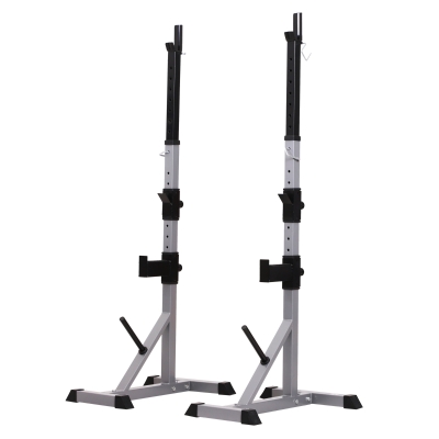 HOMCOM Aparat multifunctional de Atrenament, Inaltime reglabila, Max 200 kg, 52.5 x 35.5 x 135-190 cm, Argintiu