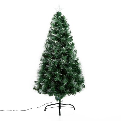 HOMCOM Pom de Craciun Artificial 120 cm PVC 130 Lumini LED verzi