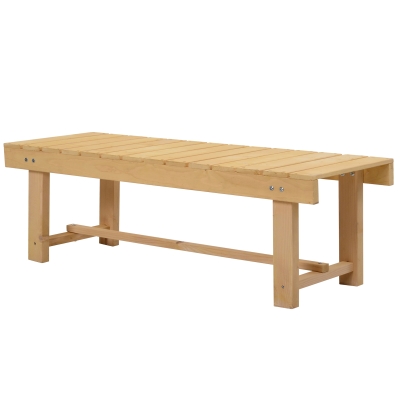 Outsunny Banca de Exterior Impermeabila 2 Locuri din Lemn de Brad 110x38x35cm