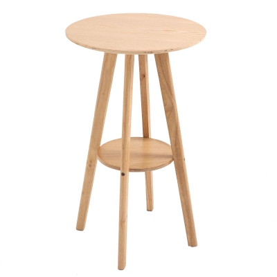 HOMCOM Masa inalta pentru bar sau bucatarie, Rotunda din Lemn Design Scandinav