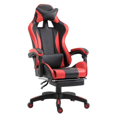 Vinsetto Fotoliu de Birou Gaming Rabatabil, Negru-rosu, 66x60x127-134cm