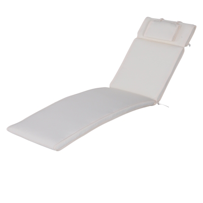 Outsunny Saltea pentru Sezlong Scaun pentru Soare de Gradina, Alb,Crem,198x53x5cm