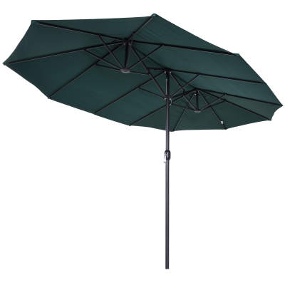 Outsunny Umbrela Dubla Acoperis pentru Extern, Anti UV 460 x 270 x 240, Verde