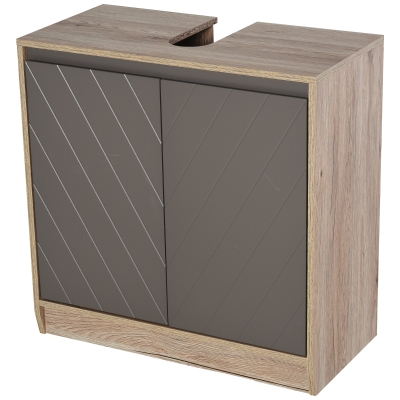 Homcom Masca pentru Chiuveta din MDF, cu scobitura pentru Chiuveta, cu 2 Usi si 2 Rafturi Reglabile, 60 x 30 x 60 cm