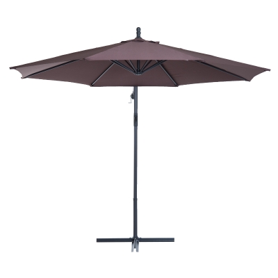 Outsunny Umbrela Soare Descentrata de Gradina cu Colt Inclinabil din Metal si Poliester, Cafea, Φ3×2.6m
