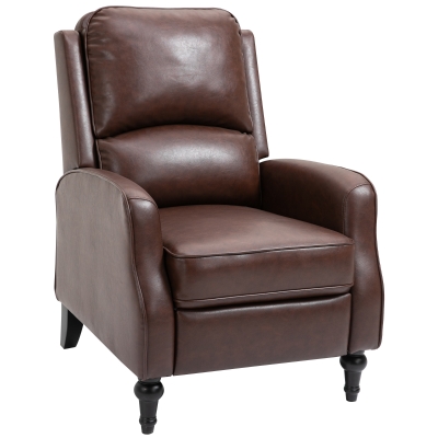 HOMCOM Fotoliu Relax Rabatabil 90° si 150° Manual din piele