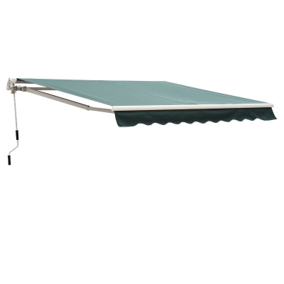 Outsunny Perdea de Soare Rulanta Manuala de Perete Tesatura de Poliester 2.5 × 2m Verde