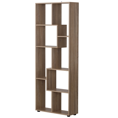 Homcom Librarie din Lemn Design Modern cu 8 Rafturi Culoare Lemn Natural 70x24x178cm