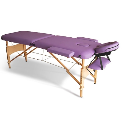 HomCom Lettino da Massaggio Fisioterapia Pieghevole con 2 Zone 182 x 60cm Viola