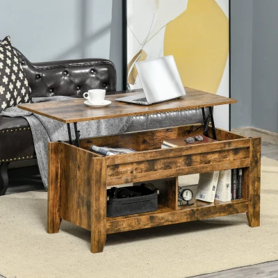 Masuta de cafea cu blat rabatabil, 105 x 50 x 49 cm, Maro