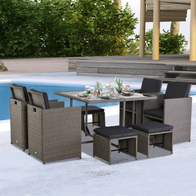 Set Mobilier de Gradina Extern 9 bucati Masa cu 4 Scaune
