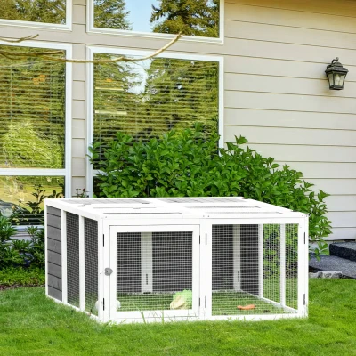 Adapost tip Cusca pentru 2-4 Iepuri 120x120x60cm, Gri