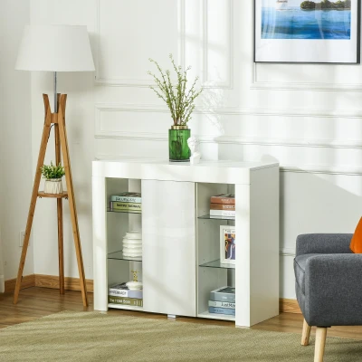 Bufet Modern cu Usa si lumini LED cu Finisaj Lucios