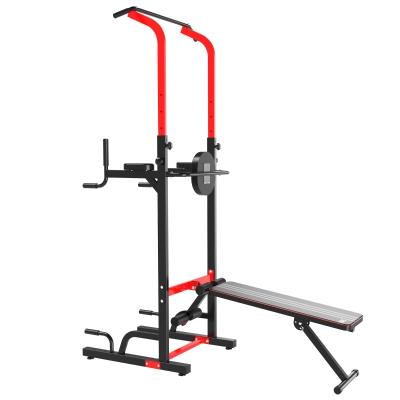 HOMCOM Statie pentru fitness pliabila inaltime reglabila 180-230cm cu bara