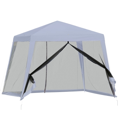 Outsunny Foisor de Gradina 3x3m cu Plasa de Tantari din Poliester si Metal