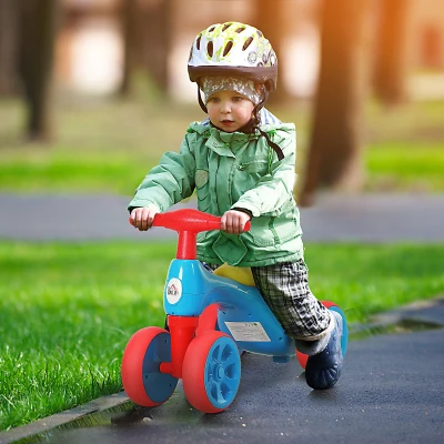 Bicicleta fara pedale 57x33,5x42,5cm Rosu Albastru Galben