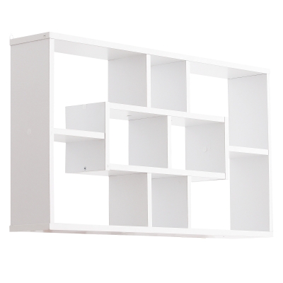 Homcom Librarie Moderna de Perete in Lemn Alb 85 x 47.5 x 14.5 cm