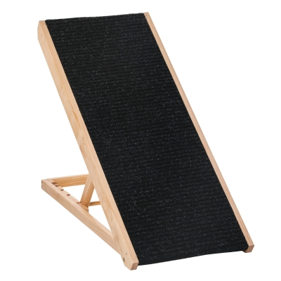 PawHut Rampa pentru animale de companie , antiderapanta, 4 inaltimi, Negru