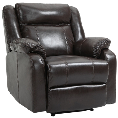 Homcom Fotoliu Rabaltabil 150° din Piele Pu Recliner cu Suport pentru Picioare Integrat, Maro 90x95x100cm