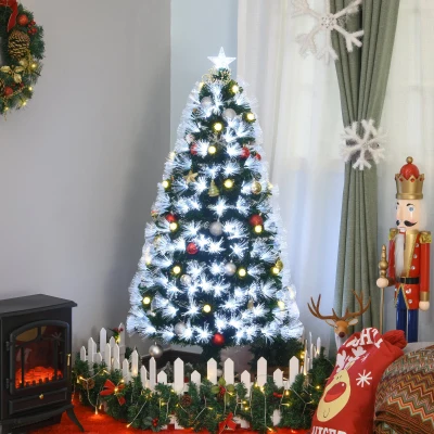 Pom de Craciun 150cm, ramuri cu 180 becuri Verde-Alb
