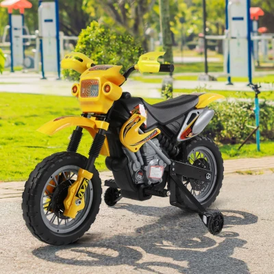 Moto Cross Electric pentru Copii cu Role,Galben