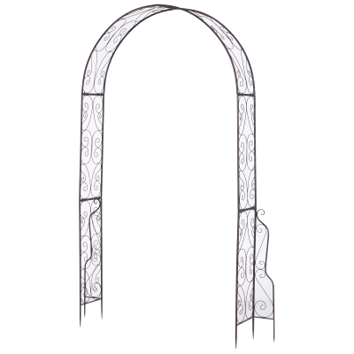 Outsunny Arco da Giardino Piante Rampicanti in Metallo, Nero 120 x30 x 226 cm