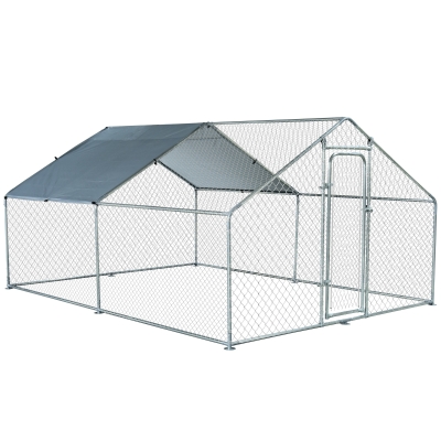 PawHut Cusca Boxa pentru Extern Galvanizat cu Tesatura Oxfort pentru Acoperire 3 x 4 x 1.95 m