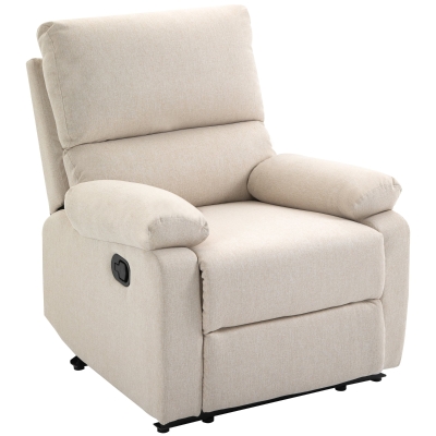 HOMCOM Fotoliu Relax Modern pentru Living Spatar Reclinabil Manual Bej
