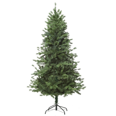 Brad de Crăciun HOMCOM 180cm, Pin artificial cu 696 de ramuri, bază rabatabilă detașabilă