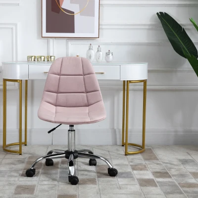 Scaun Pivotant pentru Birou Ergonomic Reglabil Roz