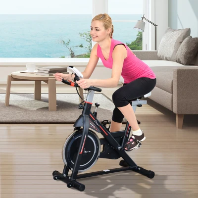 Homcom Cyclette Allenamento Aerobico da Casa Professionale in Acciaio, Nero