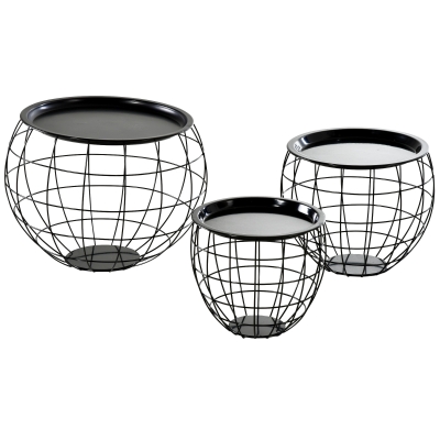 HOMCOM Set 3 Masute cu Tava Superioara