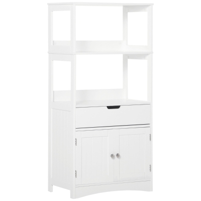 kleankin Dulap multifunctional cu rafturi, MDF, 60x30x122.5 cm, Alb