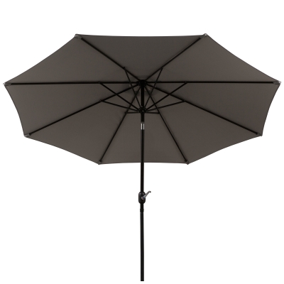 Outsunny Umbrela de Soare pentru Plaja sau Gradina Impermeabila din Otel Gri Φ3x2.45m