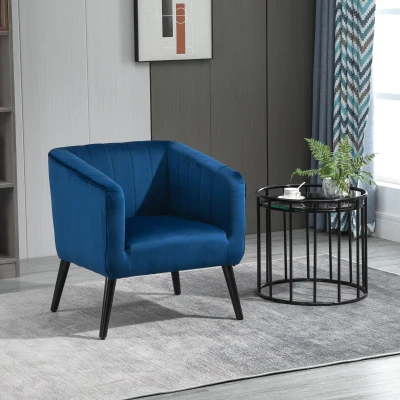 Fotoliu Modern Stil Nordic Invelis din Catifea si Picioare