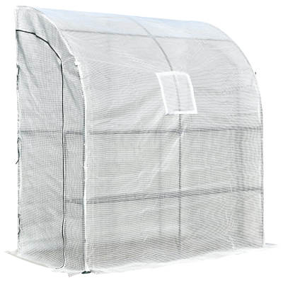 Outsunny Sera de Balcon in Polietilena Alba cu Structura din oțel 200 x 100 x 215cm