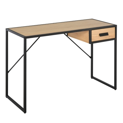 HOMCOM Birou Compact cu Design industrial cu 1 Sertar