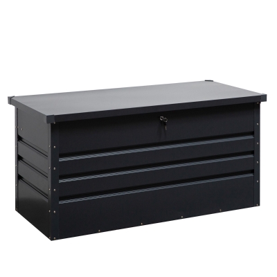Outsunny Container Cufar modern pentru Extern Gradina cu cheie si structura in otel, Gri