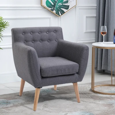 Scaun Fotoliu de Design Dormitor Salon Moderna Gri