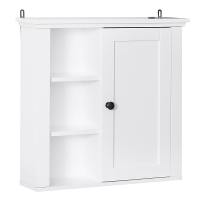 Homcom Diulapior de Perete , Dulapior pentru Medicamente de Perete fara Oglinda cu 2 Compartimente si 3 Rafturi Reglabile, 53x14.5x50.5cm